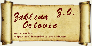 Žaklina Orlović vizit kartica